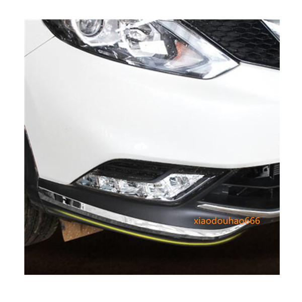 For Nissan Qashqai 2016 2017 Car styling front side bumper corner protection trim frame stick ABS Chrome anti-rub cover hoods 2pcs/set