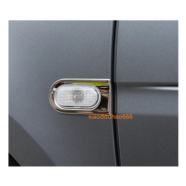 car head side light lamp frame stick Stainless steel cover trim panel hoods 2pcs For Benz smart fortwo 2015 2016 2017 2018