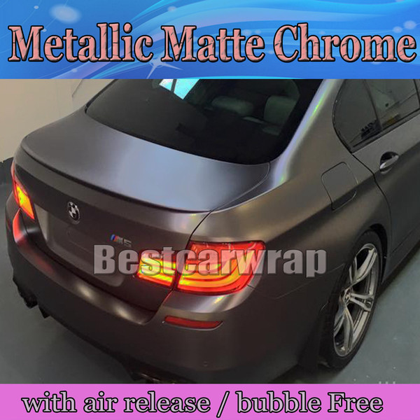 Anthracite Matte Metallic Vinyl Wrap With Air Bubble Free Dark Grey Gunmetal Matt Chrome metallic Vehicle Wrapping size 1.52x20m / 5x66ft