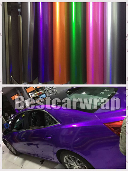 Various Color Gloss Metallic Candy Vinyl For Car Wrap Covering with Air Release / bubble free 1.52x20m/Roll(5ftx66ft