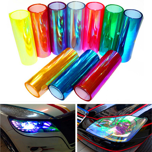 10meter X 30cm light sticker Car Headlight Film Stickers Light Shiny Chameleon Change Auto Tint Vinyl Wrap Change Sticker Covers