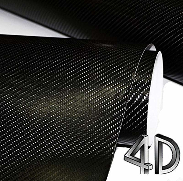 5meters 4d carbon fiber wrap 4d car body wrap vinyl Black Color Glossy Auto Wrapping Vinyl Cover accessories