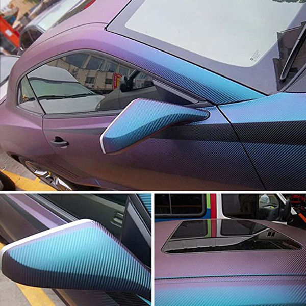 vinyl sticker car wrap chameleon vinyl film 3D carbon Change foil film vinyl sticker Purple become Blue Exterior Interior Covers accessories