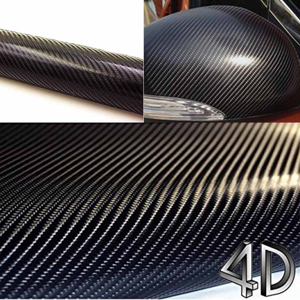 30 X 152CM Car 4d carbon vinyl sticker Black Vinyl Wrapping Film Waterproof DIY Sticker Vinyl Wrap Cover accessories