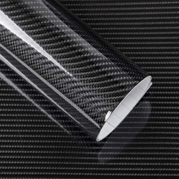 5D Carbon Fiber Vinyl Wrap Film Car Sticker Glossy Motorcycle truck heet Wrap Roll Waterproof Auto Decoration Accessories Black 50*200cm