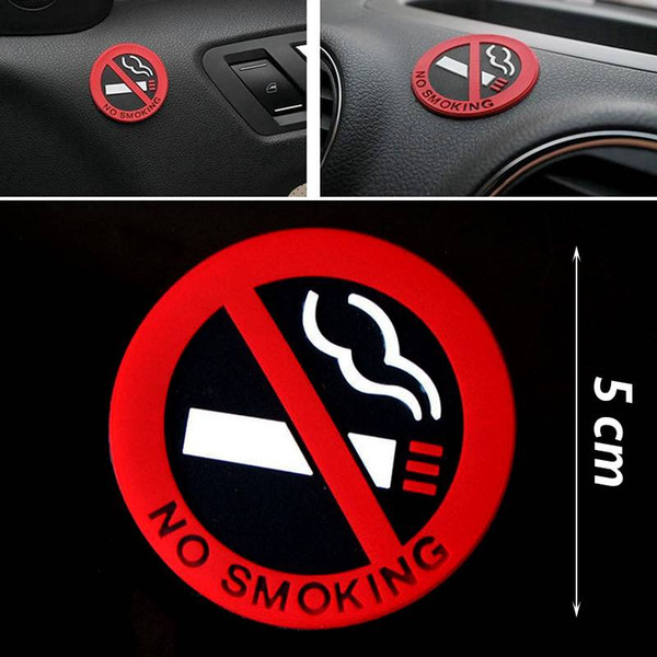 No Smoking Car Stickers Styling Allowed Round Red Logo Sign Vinyl Sticker