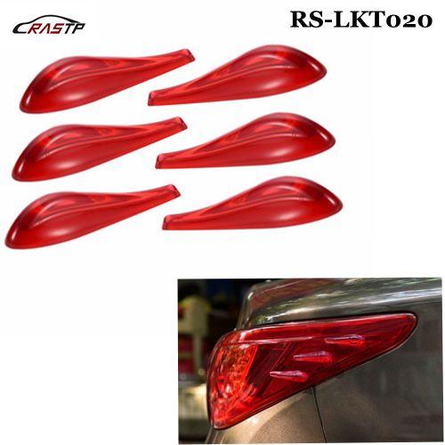 RASTP-Free Shipping Universal Car Spoiler Rubber Sticker Taillight Decorate Airflow 3D Sticker Red White Color RS-LKT020