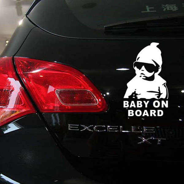 10PCS Small Size Car Sticker Cool Baby on Board Car Styling Motorcycle Sticker Vinyl Decal Reflective Personalized Waterproof