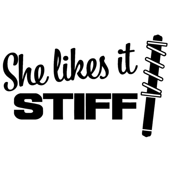 15.3*9.6CM She likes it STIFF Sticker Decal Stance Static Drift Coil Vinyl Decal Car Sticker Black/Silver CA-1214