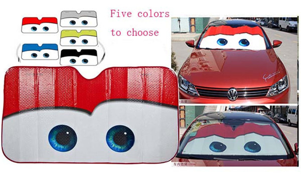 5 Colors Eyes Heated Windshield Sunshade Car Window Windscreen Cover Sun Shade Auto Sun Visor Car-covers