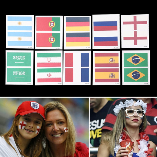 DHL National Flag Tattoo Sticker for 2018 Russia World Cup Temporary Body Face Hand Tattoo 32 team