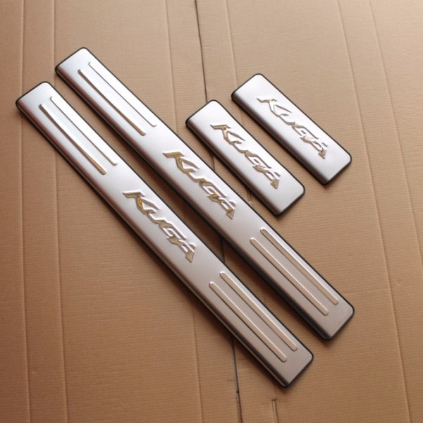 High Quality 4 Piece external stainless steel door sill scuff plate for FORD KUGA 2013 2014 car sticker cover