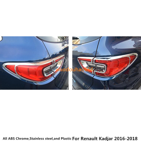 For Renault Kadjar 2016 2017 2018 car styling body rear tail back Light lamp detector frame stick ABS Chrome trim parts 4pcs