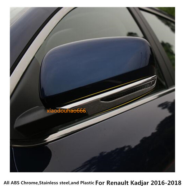 For Renault Kadjar 2016 2017 2018 Car body ABS chrome back rear view Rearview Side Mirror Cover sticker trim frame lamp hood 2pcs