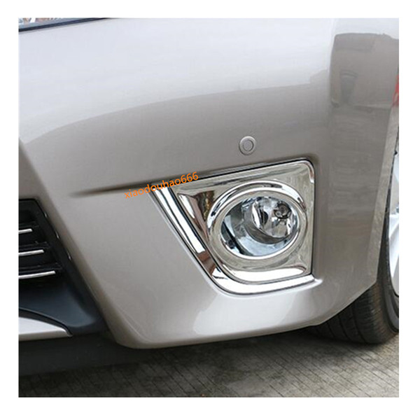 Car body head front fog light lamp frame sticker styling ABS Chrome cover trim panel 2pcs For Toyota Corolla Altis 2014 2015 2016