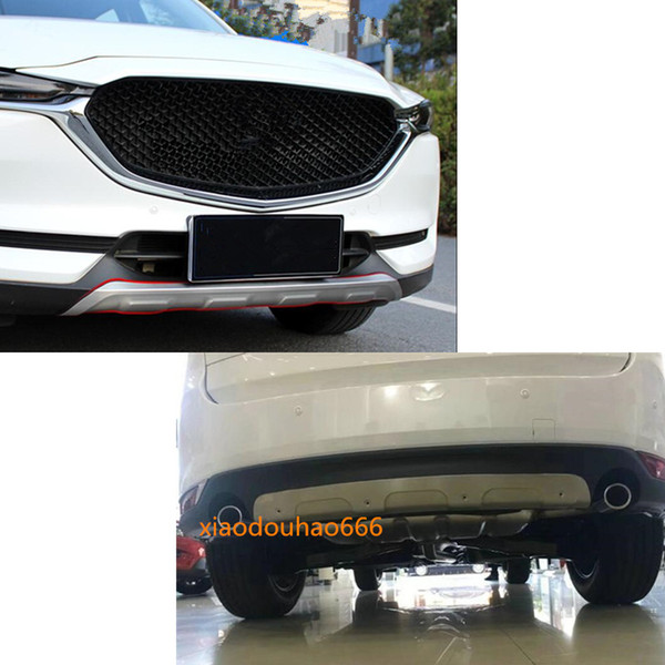 For Mazda CX-5 CX5 2nd Gen 2017 2018 car styling bumper Stainless steel trim front head/rear hoods bottom moulding hood part threshold