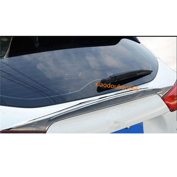 Car styling body ABS chrome/carbon fibre Rear tail Spoiler side triangle wing WINDOW bezel trim Sticker 1pcs For Nissan Qashqai 2016 2017