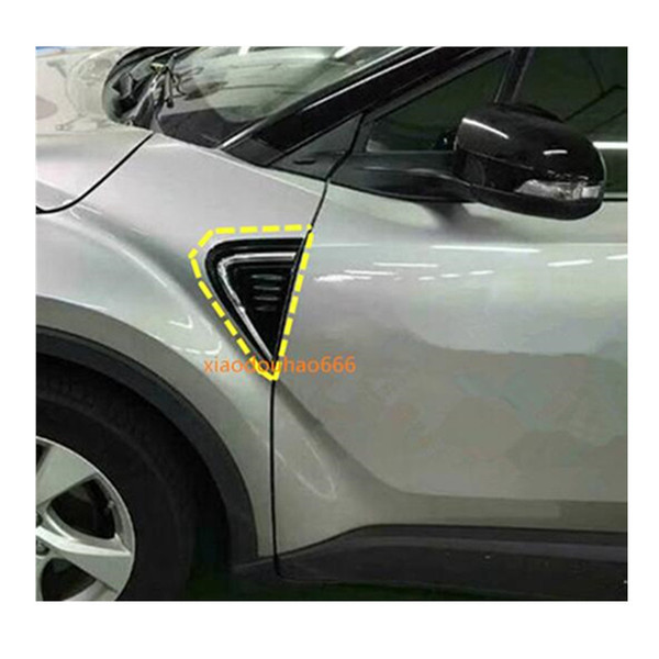 Car styling body sticker ABS chrome Front Machine Side Fender Vents Air Outlet lamp trim moulding hoods For TOYOTA C-HR CHR 2017 2018