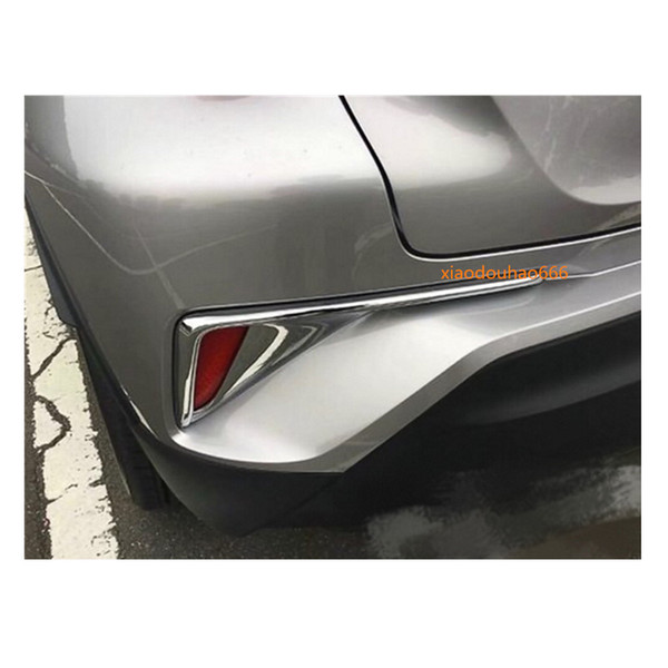 Car styling body ABS Chrome/Carbon fiber cover trim back tail rear fog light lamp frame sticker part 2pcs For TOYOTA C-HR CHR 2017 2018