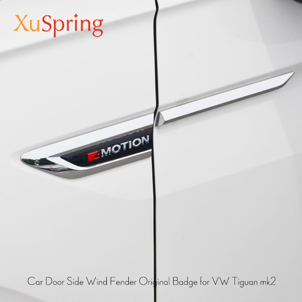 For VW Tiguan 2016-2020 mk2 Car Side Wing Fender Emblem Badge with 4 Motion R-line Sticker Trim Original Styling