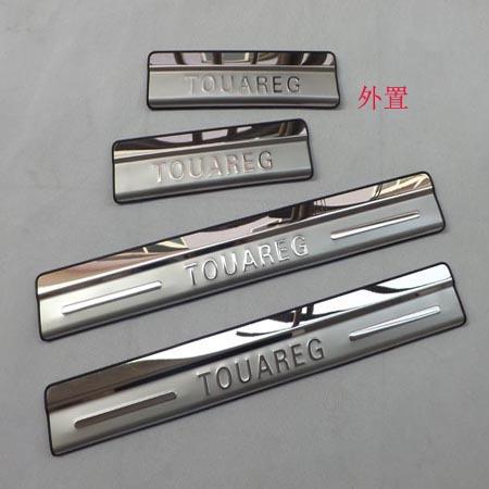 High quality stainless steel Mirror Car door cover outside door sill plate for Volkswagen Touareg 2011-2015 Car styling