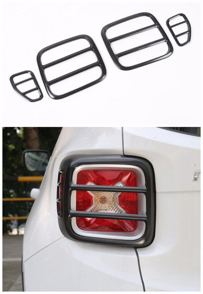 Iron Taillight Lamp Cover Trim Frame for Jeep Renegade 2015-2016 4 pcs-Black