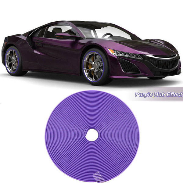 8M Car Wheel Hub Rim Edge Protector Ring Tire Strip Guard Rubber Sticker Purple