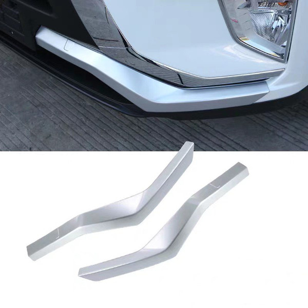 For Mitsubishi Eclipse Cross 2018 2PCS ABS Chrome Car Front Bumper Protector Guard Cover Trim Car Styling Accessories