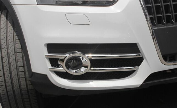 Free shipping! High quality ABS chrome 2pcs car front fog lamp cover,fog light trim FOR AUDI Q3 2013-2015