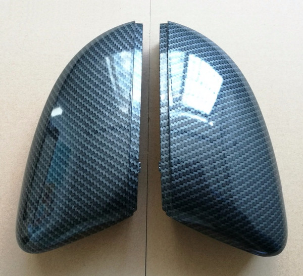 for Polo 6R 6C Side Door Wing Mirror Cover Replacement caps (carbon look) fit VW Polo 2009 2010 2011 2012 2013 2014