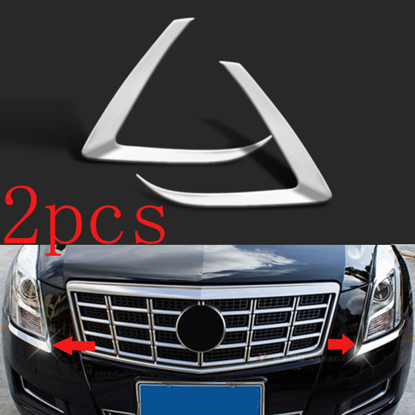 2X/lot car auto 304 Stainless Steel Front Eyebrow lights cover Trim For Cadillac XTS 2013-17