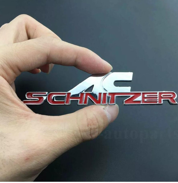 AC Schnitzer Trunk emblem stickers 106mm*23mm black /red color car decoration