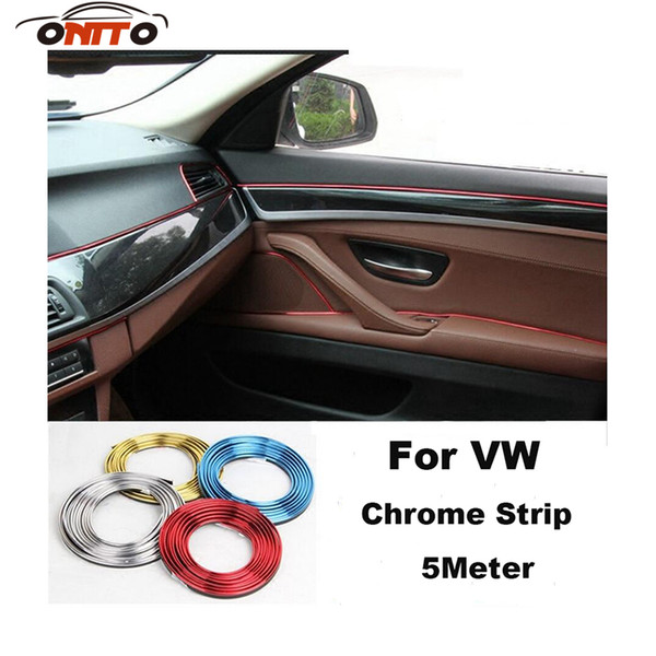 Recomend 5 Meter car decorative chrome strips auto embelm decoration strips fPassat B6 B7 CC Golf Jetta MK5 MK6 Tiguanor