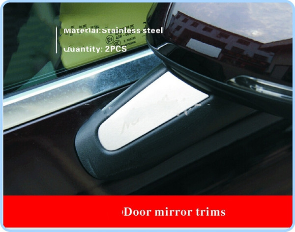 High quality stainless steel 2pcs side door mirror trims, pillar bright wisp,paillette For Porsche macan 2014-2017