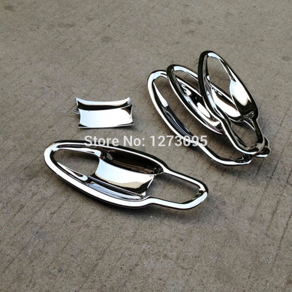 High quality ABS Chrome Door Handle Bowl Protective Decoration Trim for 2014 Peugeot 408 Car Styling Accessories