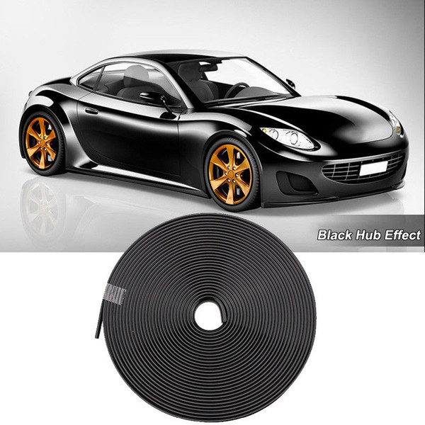 8M Car Wheel Hub Rim Edge Protector Ring Tire Strip Guard Rubber Sticker Black