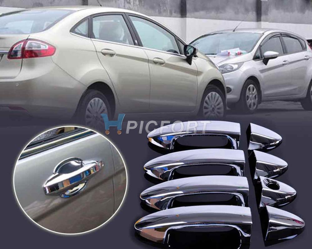 Free shipping & Tracking # New Chrome Door Handle Cover Trim for Ford Fiesta 2009 2010 2011 2012 2013 - CA00545