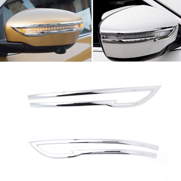 1 Pair Car Rearview Mirror Decor Chrome Trim For Nissan Qashqai J11 2nd Rogue 2014-2017 Car Styling