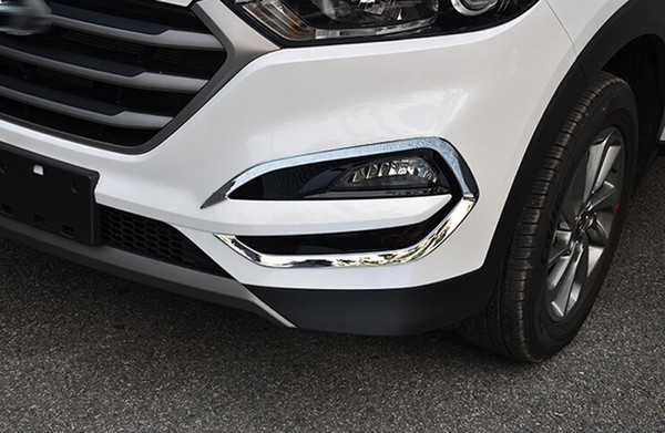 For Hyundai Tucson 2016 2017 abs front fog light lamp cover trim foglight lamp shade frame foglight bezel decorations 2pcs