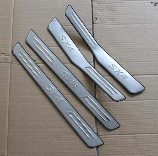 FIT FOR Chrome SUZUKI SX4 Stainless Steel Door Scuff Sill Plate 2007 2008 2009 2010 2011 2012 2013