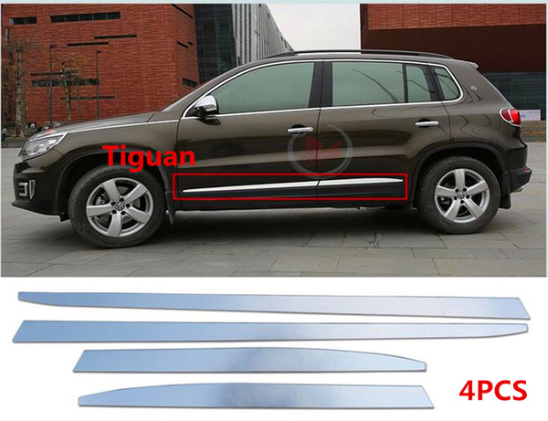 Stainless Steel Door Molding Trim Side For 2010-2015 VW Tiguan 4pcs\set