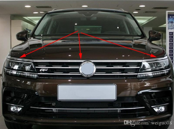 2016 2017 2018 2019 VW tiguan mk2 versione europea ANTERIORE COFANO COFANO GRIGLIA COPERTURA STAMPAGGIO LABBRA TRIM BAR MOLLA GARNICA