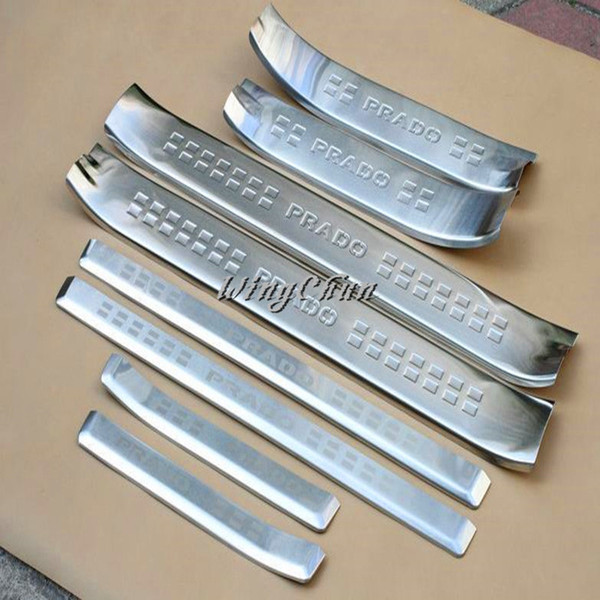 Door Sill FOR Toyota Prado J150 2010-2015 150 Land Cruiser Stainless Steel Scuff Plate Trim Interior 8pcs /set