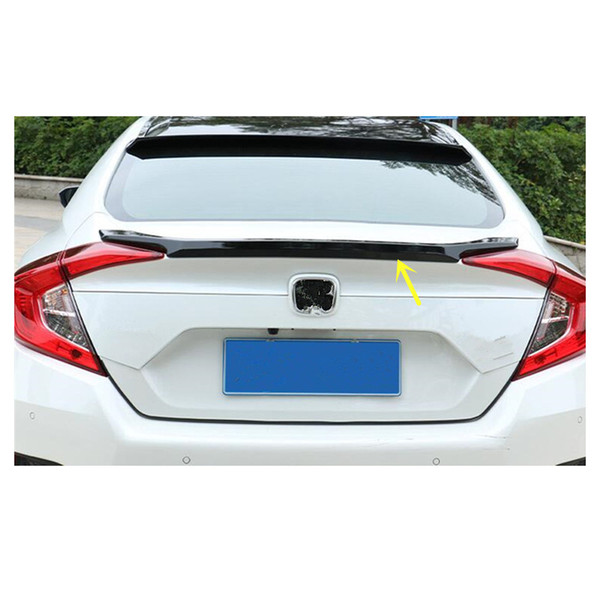 car styling ABS chrome/Carbon fiber Rear door Wing tail Spoiler frame plate trim For Honda Civic 10th Sedan 2016 2017 2018 1pcs