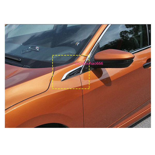 For Honda Civic 10th Sedan 2016 2017 2018 styling body cover protection detector sticker frame trim ABS chrome car side mark 2pcs