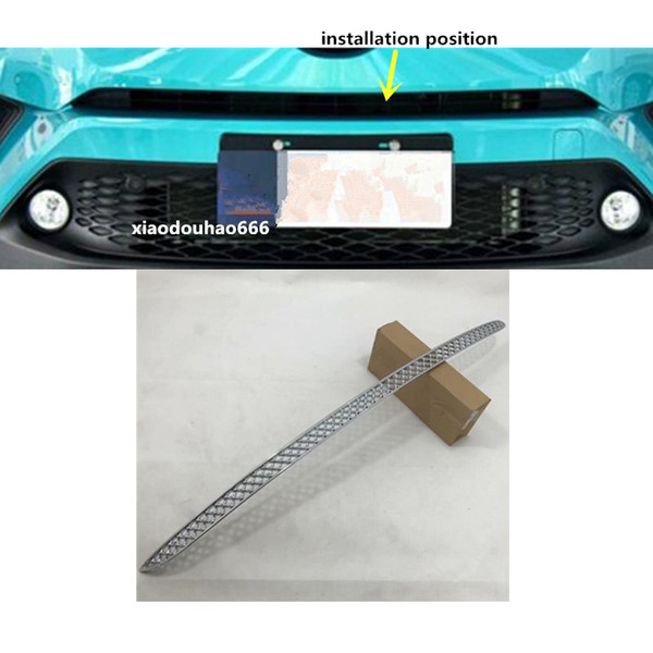 For TOYOTA C-HR CHR 2017 2018 car styling auto body protection detector ABS Chrome trim Front up Grid Grill Grille panel 1pcs