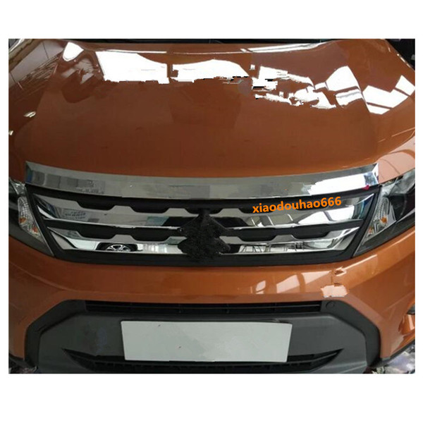 For Suzuki Vitara 2016 2017 2018 car styling garnish cover ABS chrome panel front engine Machine grille hood sticker lid trim lamp