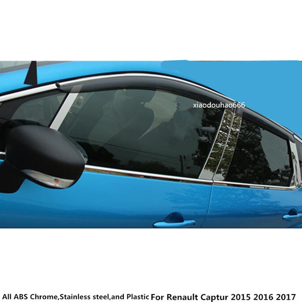 Car body styling cover Stick lamp plastic Window glass Wind Visor Rain/Sun Guard Vent 4pcs for Renault Captur 2015 2016 2017