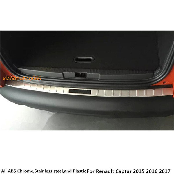 For Renault Captur 2015 2016 2017 car sticker cover Stainless Steel internal built Rear back Bumper trim plate trunk frame threshold pedal