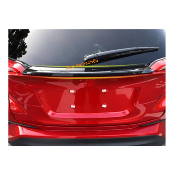 Car body ABS Matte/carbon fibre Rear tail Spoiler side triangle wing window bezel trim Sticker 1pcs For TOYOTA C-HR CHR 2017 2018